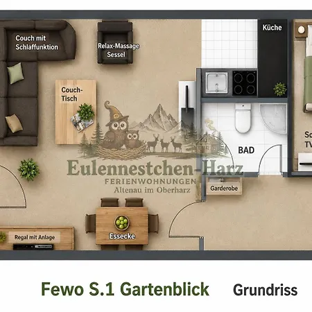 Eulennestchen-harz S1 Oder L2 Fuer Single, Paar Oder Familie & Hund Oberharz Appartement *